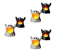 Sunmeit 6 Velas LED Sin Llama con Forma de Fantasma de Halloween Que Funcionan con Pilas para la Mesa de la HabitacióN de Halloween