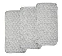 Sunmeit Almohadillas para PañAles de Acolchadas de Bambú, MáS Gruesas, Resistentes Al Agua, para Cambiador, 3 Unidades, Gris