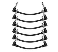 Sunmeit Cable de conexión para guitarra, cables de pedal de efecto de guitarra, color negro, paquete de 6, 15 cm
