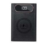 Sunmeit Caja de almacenamiento inalámbrica para batería DIY Shell 21700 de carga rápida de 22,5 W, desmontable, sin batería, color negro