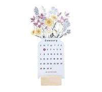 Sunmeit Calendario 2024, calendario de escritorio 2024 con flores florecientes, calendario de escritorio pequeño, divertido y único calendario de escritorio de flores florecidas 2024