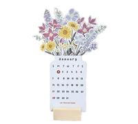 Sunmeit Calendario de escritorio 2024 de 4 x 8 pulgadas con base, calendario de escritorio pequeño de flores, planificador de escritorio 2024, planificador de escritorio