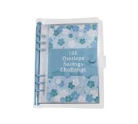 Sunmeit Carpeta de 100 sobres para ahorrar 5050 con sobres de efectivo para planificación presupuestaria, color azul