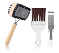 Sunmeit Cepillo de Limpieza de Aletas de Aire Acondicionado de 3 Piezas, Cepillo de Limpieza de Bobina de Refrigerador de Acero Inoxidable para Condensador de Acondicionador de HVAC