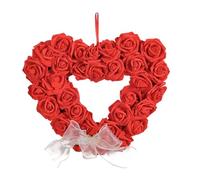 Sunmeit en Forma de CorazóN para el DíA de San ValentíN, Guirnalda Floral de Rosas, para Puerta para DecoracióN del DíA de San ValentíN, Roja, 13,77 Pulgadas
