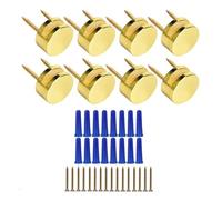 Sunmeit Hardware de Montaje de Espejo Sin de 3-5 mm, Paquete de 8, Kit de Montaje de Espejo de FijacióN de Doble Tornillo con Tornillos y Anclajes, Dorado