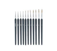 Sunmeit Juego de Pinceles para Detalles: 11 Pinceles en Miniatura para Detalles Finos y Pintura, Acuarela, óLeo, Miniaturas y Modelos