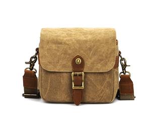 Sunmeit Lienzo SLR Cámara Bolsa Mini Solo Bolsas de Mensajero Impermeable Resistente Al Desgaste Hombro Fotografía Mochilas Caqui