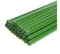 Sunmeit Paquete de 25 estacas de jardín de metal con revestimiento de plástico para plantas, soportes para trepar, árboles, pepinos, vallas, frijoles, 40 cm