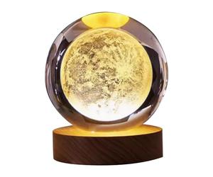 Sunmeit Regalo del Día de San Valentín Lámpara de Bola de Cristal Galaxy Lámpara de Luna de Planeta 3D Luz de Noche LED USB,B