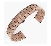 SUNMME 14 mm 16 mm 18 mm 22 mm 24 mm Correa de Acero Inoxidable Correa Correa Pulsera Correa Pulsera Hebilla de Mariposa Rose Goud Zilver (Color : Rose Goud, tamaño : 24mm)