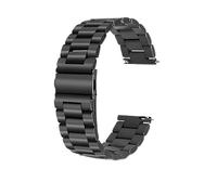 SUNMME 20 22 23 24 mm Universal Correa de Reloj de Acero Inoxidable Completa Cierre Plegable Pulsera para Hombres (Color: Negro, Tamaño: 20 mm)