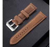 SUNMME Accesorios de Reloj Hechos a Mano de 4 Colores Cuero 20 mm 22 mm 24 mm 26 mm Correa de Reloj Correa (Color: Negro Tamaño 20 mm) (Groen 22 mm) (Oranje