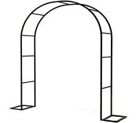 SUNMME Arco de Rosas para jardín con Estructura de Acero de Metal, 2,4 m, Negro, Resistente, para Plantas trepadoras, Tubular, Verde (Ancho 3 m x Alto 2,2 m), Transparente (Ancho 1,8 m x Alto 2 m)