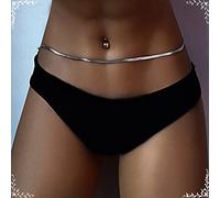 SUNMME Cinturones con Flecos para Mujer, Cinturón Rave chapado en Plata de una sola capa Cadena de Cintura Plana Cadena de Cintura Accesorios para Joyería Corporal (Plata a)
