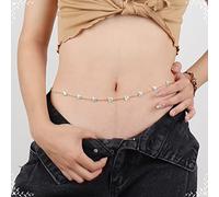 SUNMME Collar de cintura con diseño de mariposa plateada, cinturón para vestido, cadena minimalista de cable verde para la cintura, joyería para el cuerpo para mujer (oro a)