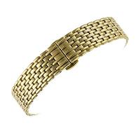 SUNMME Correa de acero inoxidable Correa con hebilla de mariposa de doble botón para mujer Correa de acero inoxidable Accesorios para relojes para hombres (Estilo 3 13 mm)