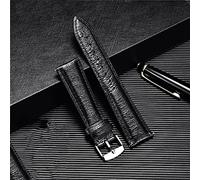 SUNMME Correa de Cuero para Reloj de liberación rápida Rood zwart Blauw 18 mm 20 mm 22 mm con Hebilla Plateada de Acero Inoxidable (Color: Bruin Tamaño 18 mm) (Geel 22 mm) (Negro
