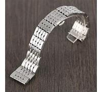 SUNMME Correa de reloj clásica de acero inoxidable de 20 mm, 22 mm y 24 mm, correa de reloj plateada para hombres y mujeres, pulsera ajustable + 2 barras de resorte (un color de 24 mm)