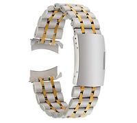 SUNMME Correa de reloj de acero inoxidable con extremo curvo, correa de muñeca de 18 mm, 20 mm, 22 mm (tamaño: 22 mm)