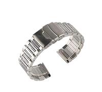 SUNMME Correa de reloj de acero inoxidable de 0.866 in de color negro y plateado para relojes de hombre, correas de metal, correa de repuesto para reloj (color: plateado, tamaño: 0.866 in)