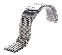 SUNMME Correa de Reloj de Acero Inoxidable Pulsera de Plata Correa de muñeca Correa de Reloj de Malla de Extremo Recto 18 mm 20 mm 22 mm 24 mm (Tamaño: 18 mm)
