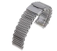 SUNMME Correa de Reloj de Acero Inoxidable Pulsera de Plata Correa de muñeca Correa de Reloj de Malla de Extremo Recto 18 mm, 20 mm, 22 mm, 24 mm (Tamaño: 22 mm)