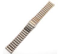 SUNMME Correa de reloj de acero inoxidable Rose Gouden de 20 mm con hebilla de pulsera de extremo recto