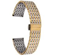 SUNMME Correa de reloj de acero inoxidable Zilver Goud de 20/22 MM con hebilla de mariposa, correas de repuesto para reloj (22mm, talla única)