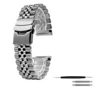 SUNMME Correa de Reloj de Buceo Accesorios de Banda de Reloj de Acero Inoxidable para Hombres de 22 mm (Color: Plata, Tamaño: 22 mm)