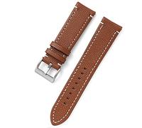 SUNMME Correa de Reloj de Cuero de Doble Cara de 18 mm, 20 mm, 22 mm y 24 mm con liberación rápida para Hombre y Mujer, Color Naranja y Negro (Talla 24 mm)