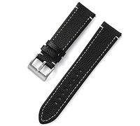 SUNMME Correa de Reloj de Cuero de Doble Cara de 18 mm, 20 mm, 22 mm y 24 mm con liberación rápida para Hombre y Mujer, Color Naranja y Negro, Accesorios (tamaño 24 mm) (Naranja 22 mm) (Negro)