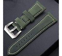 SUNMME Correa de Reloj de Cuero Hecha a Mano en 4 Colores, 20 mm, 22 mm, 24 mm y 26 mm (Color: Negro, tamaño 20 mm, Verde, 22 mm y 24 mm).