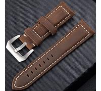SUNMME Correa de Reloj de Cuero Hecha a Mano en 4 Colores (20 mm, 22 mm, 24 mm y 26 mm) (Negro, Talla 20 mm, Verde, 22 mm y marrón, 24 mm)