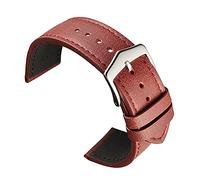 SUNMME Correa de reloj de liberación rápida para hombres y mujeres, correa de cuero de 20 mm y 22 mm para reloj y reloj inteligente (Rojo 20 mm)