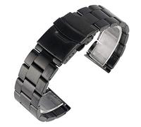 SUNMME Correa de reloj para hombre de 20 mm y 22 mm, cierre plegable clásico de acero y metal negro con correa de reloj de repuesto de seguridad + 2 barras de resorte (un color de 22 mm)