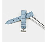 SUNMME Correas de Reloj Correa de Reloj de Cuero Genuino de 12 mm a 22 mm para Pulsera de Mujer (Color: Azul Tamaño 22 mm) (par 18 mm) (Blauw 14 mm)