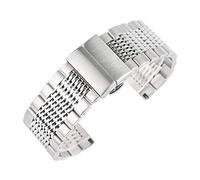 SUNMME Correas de reloj de 22mm de Color plateado, pulsera de acero inoxidable para reloj de mujer y hombre, pulsera de repuesto para reloj