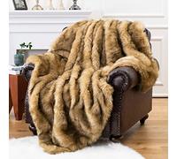 SUNMME Manta Decorativa de Piel sintética cálida y Elegante,Manta Invierno Pelo Largo de Piel,Colores Elegantes y de Lujo,Adecuado para Usar en la Cama y el sofá