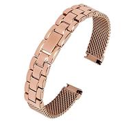 SUNMME Pulsera de Correa de Acero Inoxidable Correa de Metal sólido de 10 mm, Adecuada para Correa de Reloj de niña pequeña (Color : Rose Goud, Size : 10mm)
