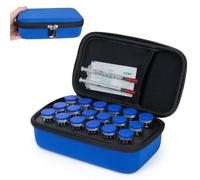 SUNMON 10ML Estuche Refrigerador para Insulina con 18 Ranuras, Caja de Almacenamiento Insulina/Peptide para Viaje, Estuche Organizador de Insulina con Bolsillo Malla para Jeringas, Bac y Agua