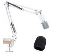 SUNMON Blanco Brazo de Micrófono Compatible con HyperX QuadCast