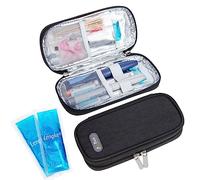 SUNMON Bolsa Térmica Insulina, Nevera Medicamentos Portatil con 2 Bolsas de Hielo Reutilizables, Estuche Insulina Frio, Nevera Insulina Viaje para Bolígrafos y Accesorios para Diabetes