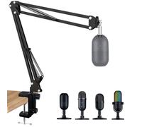 SUNMON Brazo de micrófono compatible con la serie Razer Seiren | Soporte de suspensión de metal ajustable con adaptador de 1 cm a 1,6 cm y abrazadera de escritorio, para estudio y juegos