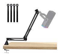 SUNMON Brazo Micrófono Universal de Perfil Bajo, Brazo Articulado para HyperX QuadCast, Blue Yeti, Fifine AM8, HyperX SoloCast, etc. Brazo de Metal para Micrófono