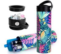 SUNMON Estuche de viaje con bolsas de hielo, botella térmica médica portátil, organizador de viaje con capacidad para 1-5 bolígrafos de insulina para suministros para diabéticos, organizar y almacenar