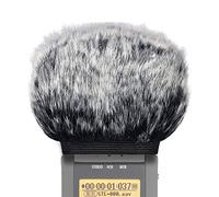 SUNMON Furry - Parabrisas compatible con grabadora Zoom H4N, protector de viento de piel sintética para micrófonos, filtro pop profesional con reducción de ruido, uso manual al aire libre (negro)