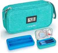 SUNMON Nevera Insulina Viaje, Estuche para Insulina con Pantalla de Temperatura, Pastillero de Viaje se Puede Refrigerar Durante 8-12 Horas (Verde)