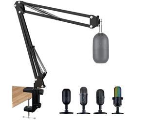 SUNMON Razer Seiren Boom - Soporte de brazo con cubierta de espuma para parabrisas compatible con Razer Seiren MiniV3, V3 Chroma, V2 X, V2 Pro, micrófono mini USB