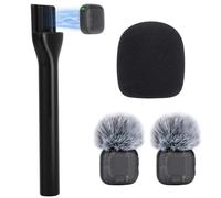 SUNMON Soporte de Mano para Micrófono Inalámbrico Compatible con DJI Mic Mini/Mic 3/2/1, con 2 Cubiertas de Antiviento, 1 Filtro Pop y 1 Deslizador Magnético de Metal